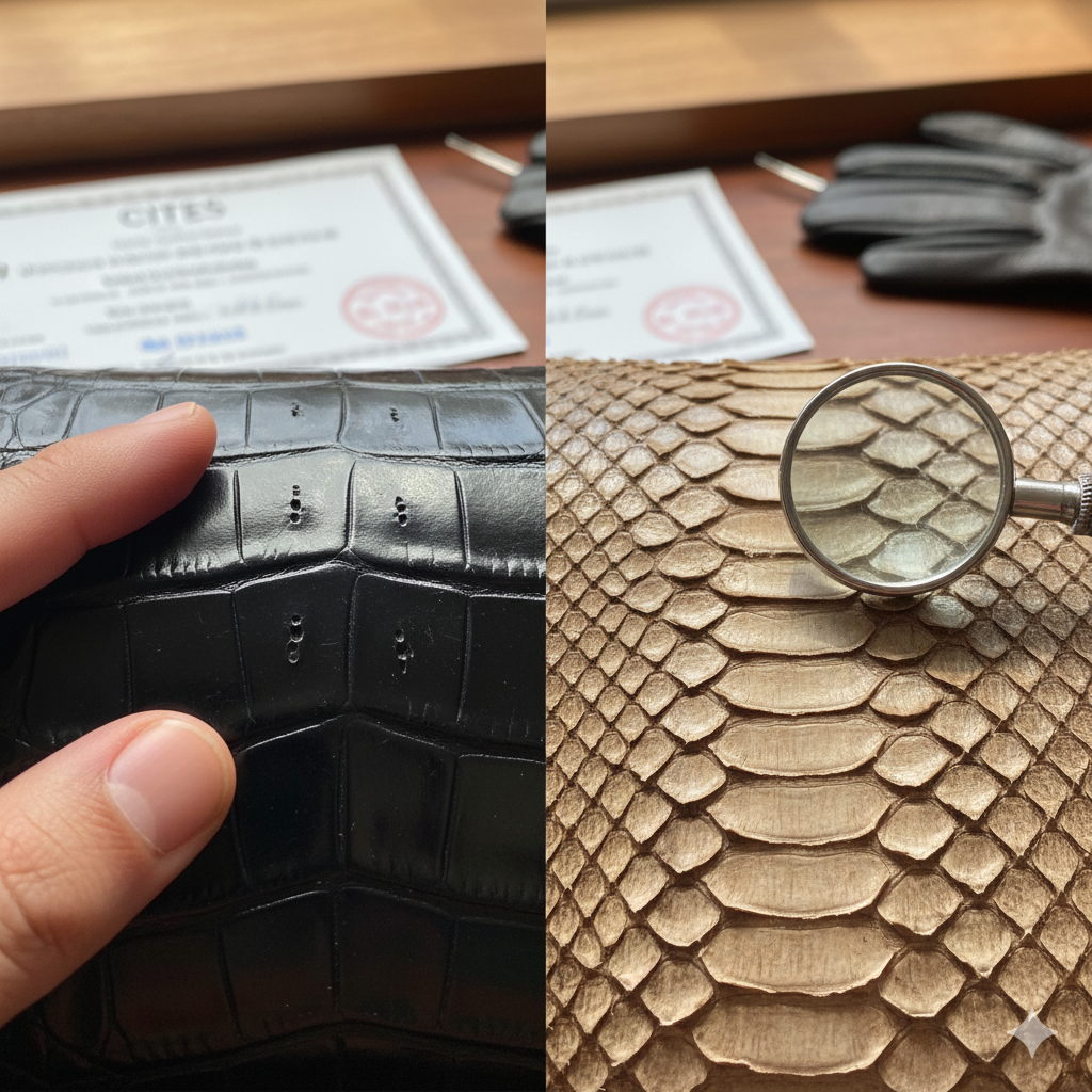 Wie Sie echtes Kroko- oder Schlangenleder erkennen – Merkmale und Tests